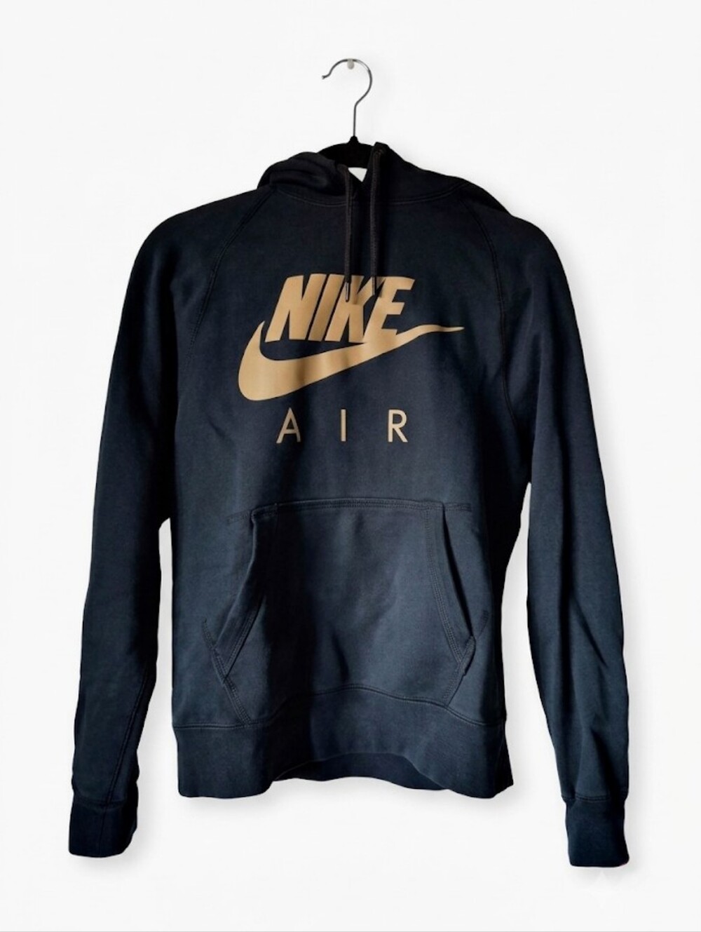 Nike Air Black Hoodie with Gold Metallic Logo Size Small